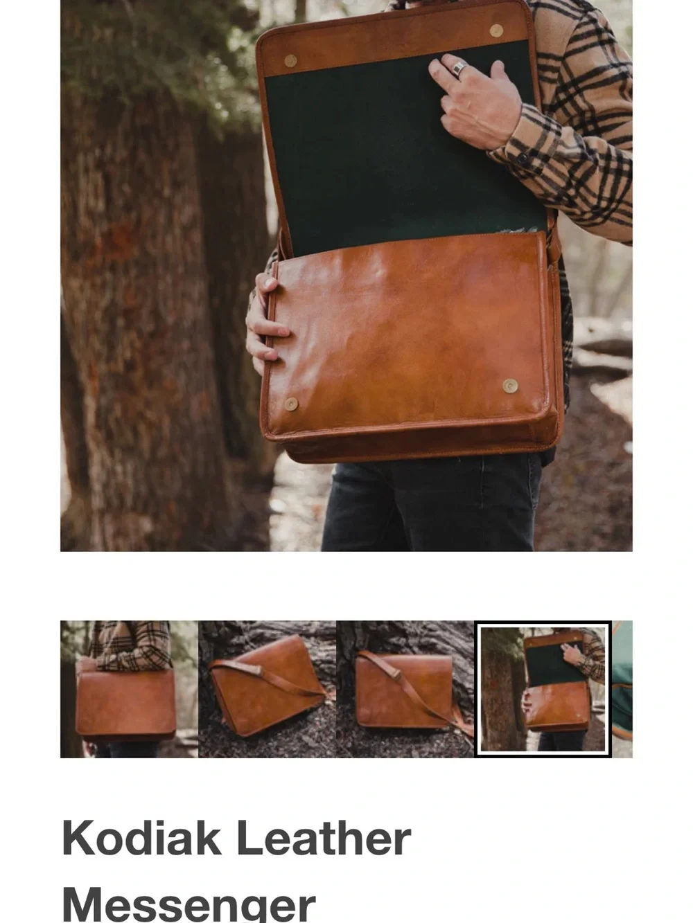 Kodiak Leather Messenger laptop case
